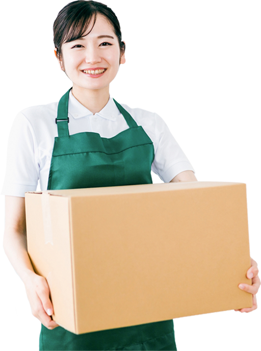 トランクルームをご案内するスタッフ